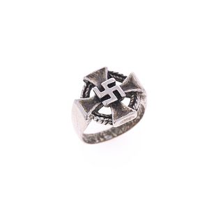 WWII German Third Reich Knights Cross Silver Ring