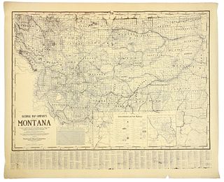 National Map Co. Map of MT Ed. 1264 circa 1940-50s