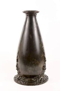 Edgar Brandt Seaweed Motif Bronze Vase, c. 1910