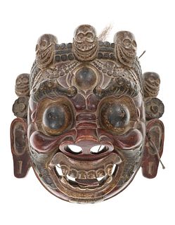 Original Tibetan Mongolian Mahakala Mask c. 19th C