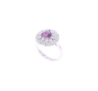 RARE Unheated Kashmir Sapphire VS2 Diamond Ring