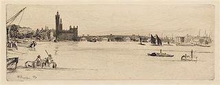 James Abbott McNeill Whistler, (American, 1834-1903), Old Westminster Bridge, 1859