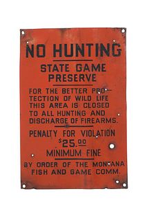 Montana Fish & Game Commission "No Hunting" Sign