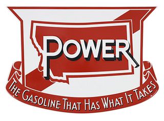 Embossed Montana Power Gas Porcelain Sign
