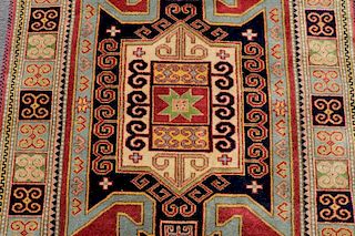 Hand Woven Persian Kazak Rug 4' 10" x 6' 5"