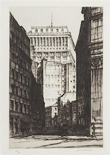 Samuel Chamberlain, (American, 1895-1975), Curring Canyon, New York and Manhattan, Old and New (two works)
