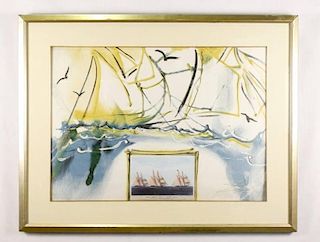 Dali "American Yachting Scene", Signed Lithograph