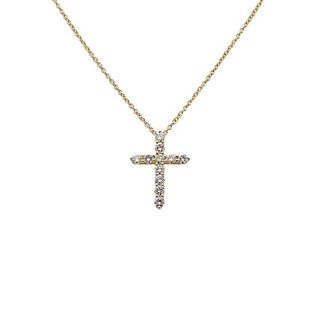 TIFFANY & CO. CROSS 18K YELLOW GOLD NECKLACE