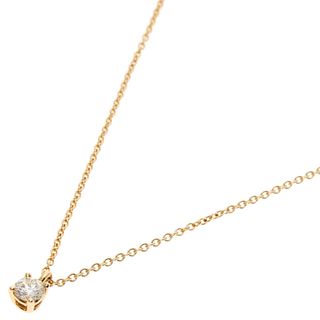 TIFFANY & CO. SOLITAIRE DIAMOND 18K ROSE GOLD NECKLACE