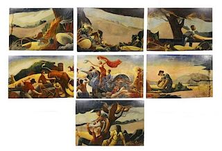 7 Panels After Benton's "Achelous & Hercules"