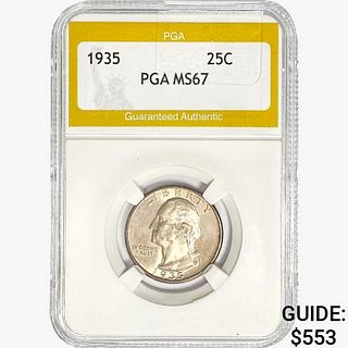 1935 Washington Silver Quarter PGA MS67 