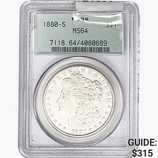 1880-S Morgan Silver Dollar PCGS MS64 