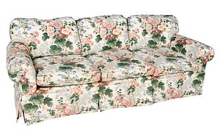 A Fine Modern Floral Upholstered Sofa
