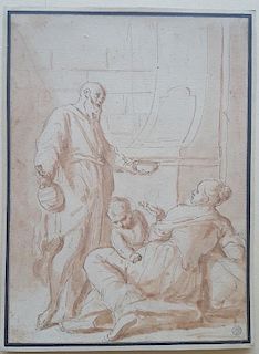 Italian Old Master Drawing Anton Domenico Gabbiani (1652Ð1726) attr.