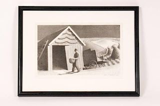 Grant Wood "Seed Time & Harvest", Pencil Signed