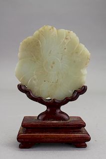 Carved Chinese Jade Pendant on Stand