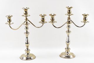 FRANK M WHITING STERLING SILVER TWO-ARM CANDELABRAS #249