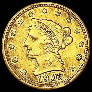 1903 $2.50 Gold Quarter Eagle NEARLY UNCIRCULATED