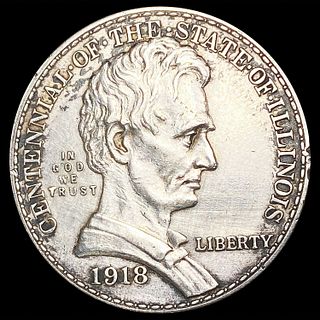1918 Illinois Half Dollar NEARLY UNCIRCULATED