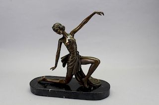 Bronze Art Deco Figure, Signed Jean Patou
