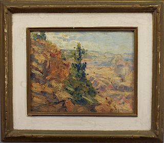 Signed, Early 20th C. Grand Canyon Landscape
