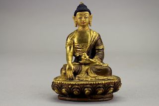 Gilt Bronze Seated Buddha Figure