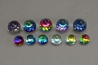 (11) Assorted Color Changing Crystal Paperweights
