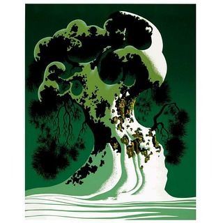 Eyvind Earle (1916-2000), "Snow Covered Bonsai" Limited Edition Serigraph on Paper; Numbered & Hand Signed; with Certificate of Authenticity.