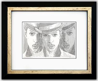 Guillaume Azoulay- Original Drawing on Paper "portrait en trois ( Prince)"