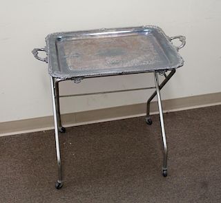 Silverplate Tray on Stand