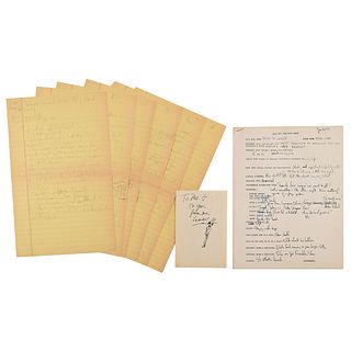 J. Geils Band: Peter Wolf Original Sketch, Handwritten Manuscript, and Filled-Out Questionnaire