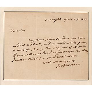 James Monroe Autograph Letter Signed as President