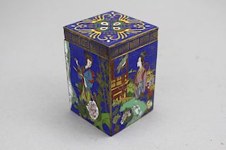 Chinese Cloisonne Container, Signed