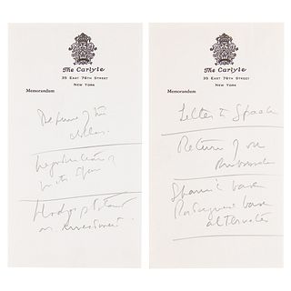 John F. Kennedy (2) Handwritten Notes as President on Economics and Relations with Spain and Portugal