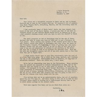 Dwight D. Eisenhower Typed Letter Signed from the Philippines: "I&#39;m assigned to the job, under General MacArthur, of assisting the local governmen