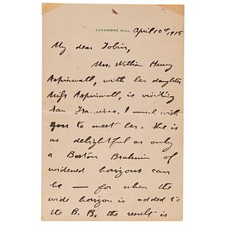 Theodore Roosevelt Autograph Letter Signed