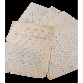 Theodore Roosevelt Hand-Corrected Manuscript for His Autobiography on "Boyhood and Youth"