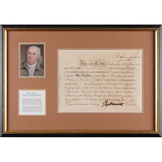 Robert Morris Signed Stock Certificate for the North American Land Company