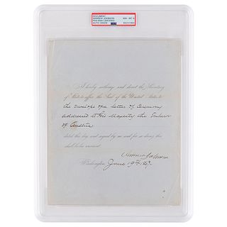 Andrew Johnson Document Signed as President - PSA NM-MT 8