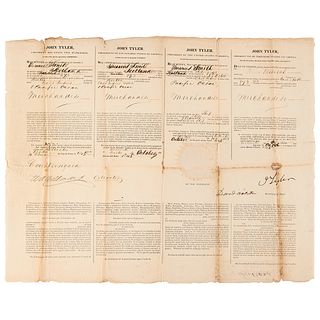 John Tyler and Daniel Webster Document Signed as President and Secretary of State