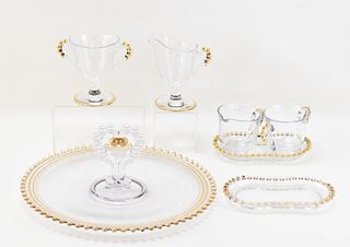 COLLECTION OF IMPERIAL GLASS GOLD TRIMMED CANDLEWICK