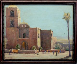 Signed, Painting of Mission San Javier-Baja CA.