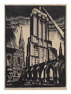 Charles Turzak, (American, 1899-1985), Palm Olive Building