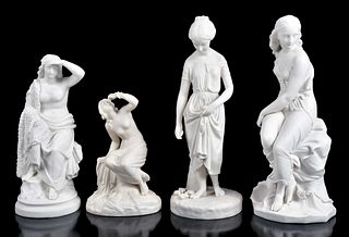 Four Parian Figures of Maidens