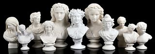 11 Parian Classical Busts