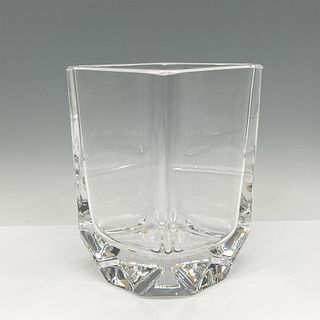 Kosta Boda Four-Sided Crystal Vase, Signed