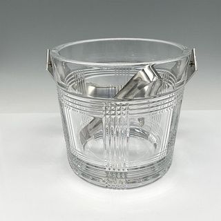 Ralph Lauren Crystal Ice Bucket + Tongs, Glen Plaid