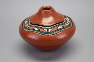 Signed, Jimez Pueblo Pottery Vase- New Mexico