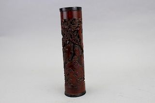 Chinese Carved Bamboo Figural Incense Burner