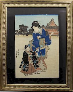 Kunisada (1786-1865) Colored Woodblock